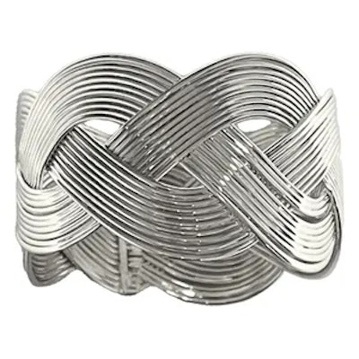 Кольцо для салфетки Косичка Серебро