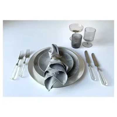 Салфетка серо-голубая, полиэстер - изображение 5