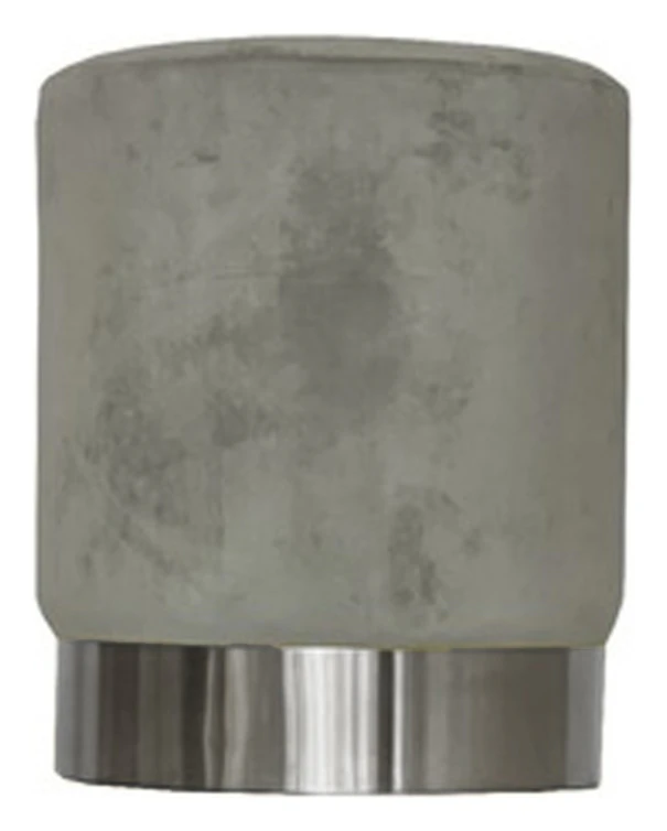 Пуф Цилиндр Серебряный обод, серый велюр (базовый)