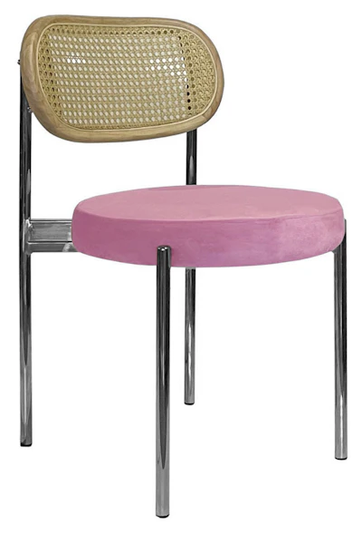 Стул Модерн Серебро, Натуральный ротанг + Куколка