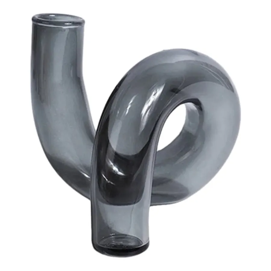 Стеклянная вазочка Пайпер дымчатая - Фото миниатюра 1