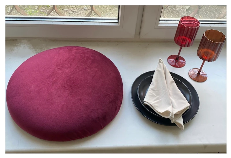 Стул Ле Солей, велюр, бордовый