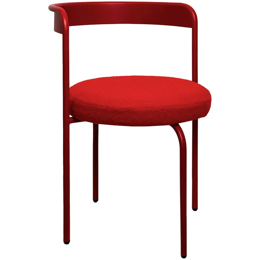 Стул Колори, Красный бархат + Красный Тедди - Фото миниатюра 1