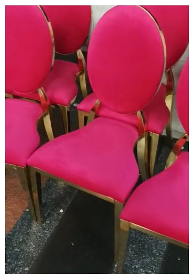 Стул Вашингтон Золото, велюр малиново-красный