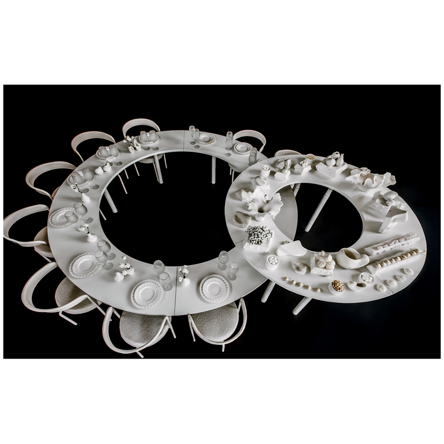 Стол коктейльный Твист Змейка М, Рафаэлло + Млечный путь (телескопические ноги) - Фото миниатюра 7