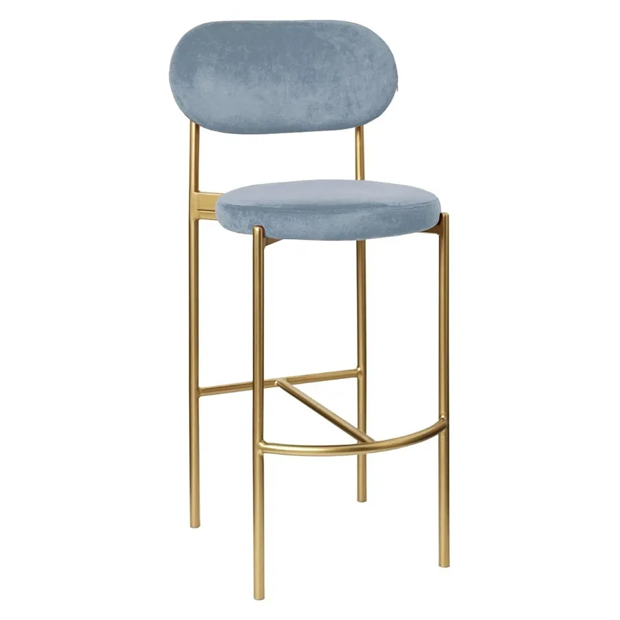 Стул барный Модерн Комфи серо-голубой (любой цвет каркаса) - Фото миниатюра 1