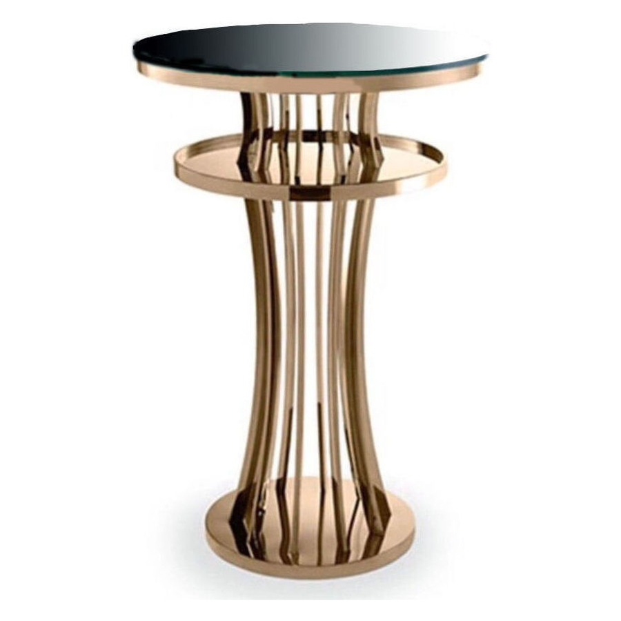 Стол коктейльный Джейл Золото (столешница темное стекло) - Фото миниатюра 1