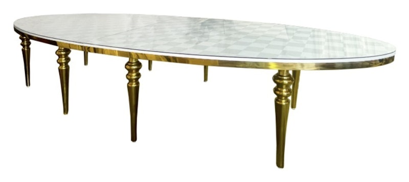 Стол Овал-400 Золото + печать на столешницу Принт и т.д.