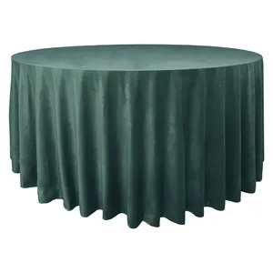 Скатерть велюр, круглая, бирюзовая - Фото 1