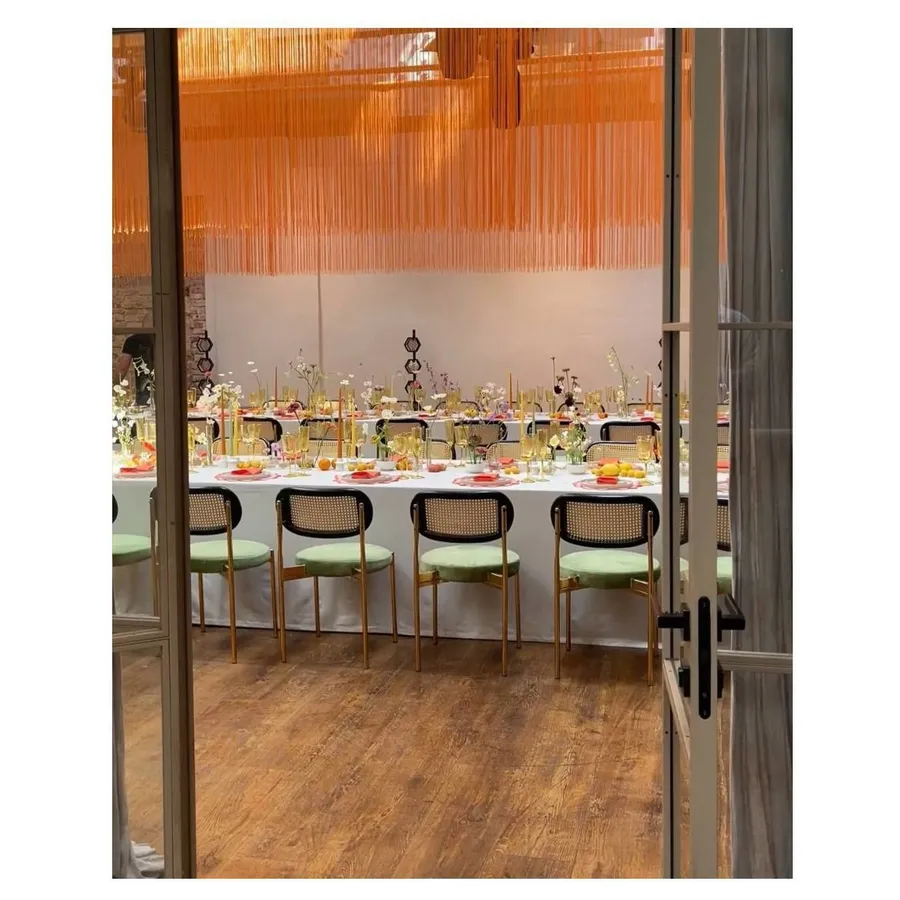 Стул Модерн Золото, Ротанг в черной раме + Матча - Фото миниатюра 2