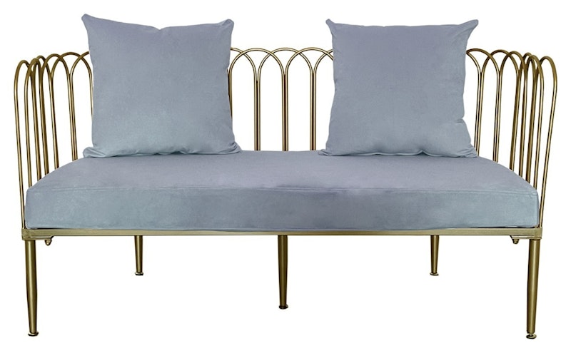 Диван Сквош М, серо-голубой