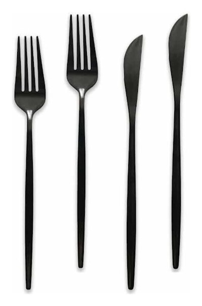 Столовые приборы Гоа, черные, сет из 4 предметов