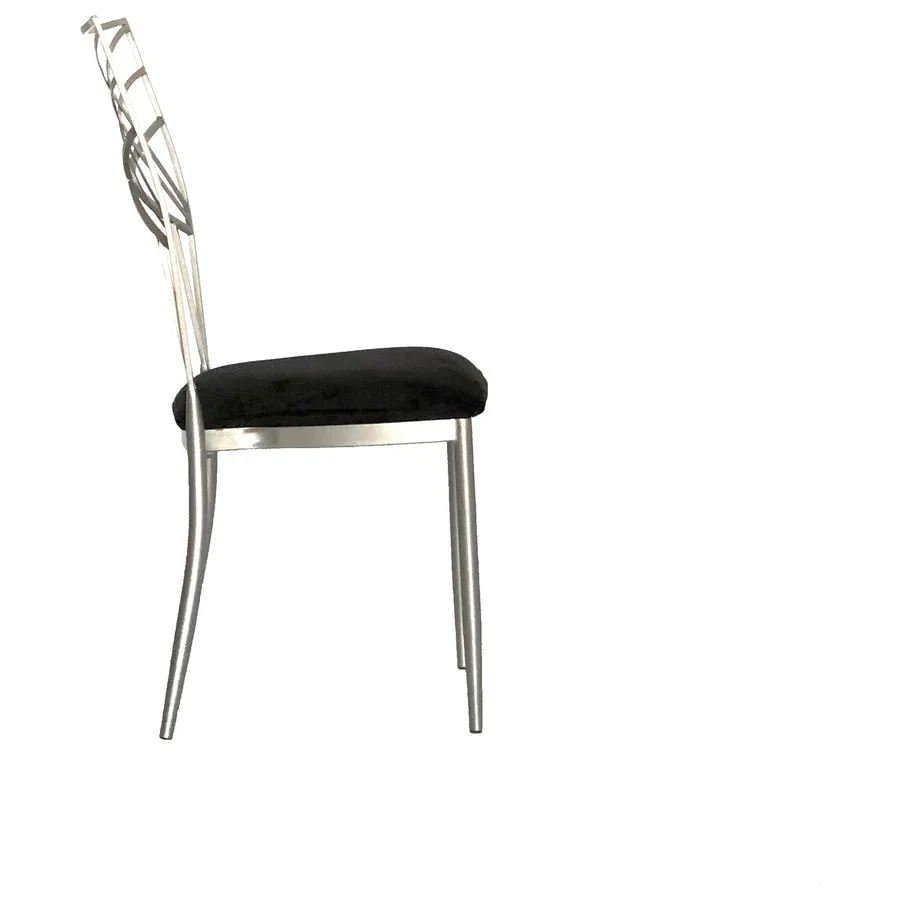 Стул Хамелеон серебро (велюр), черный - Фото миниатюра 3