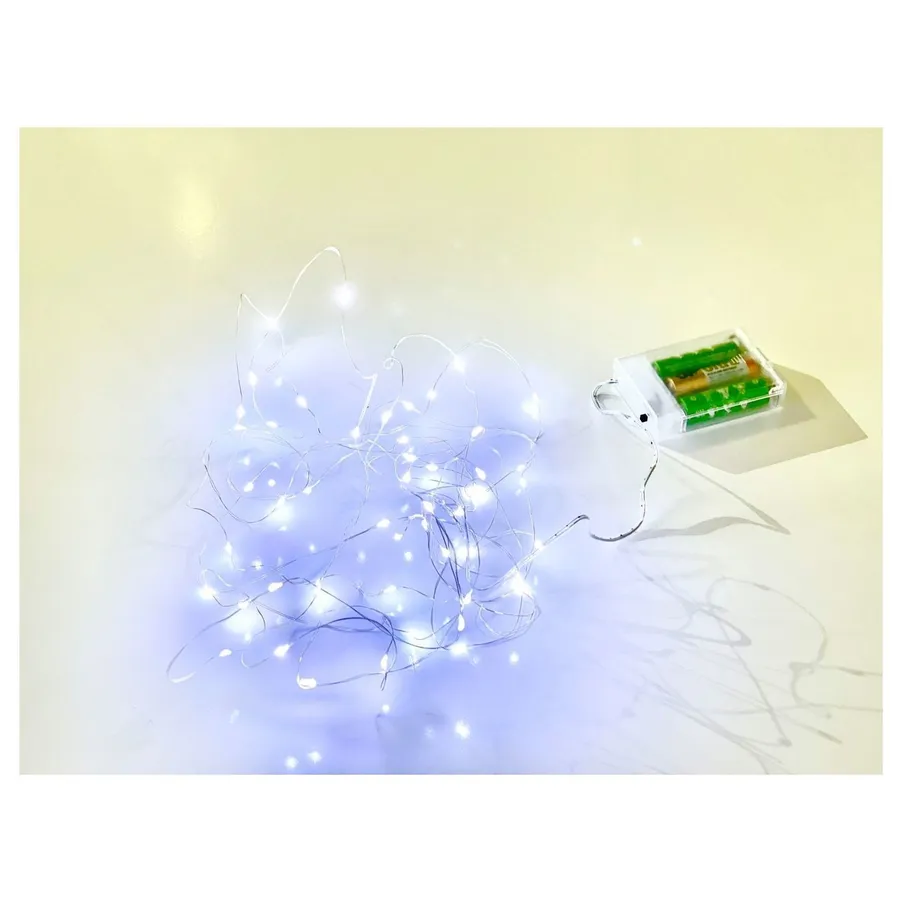 Гирлянда-нить холодный свет 3 м на батарейках - Фото миниатюра 1