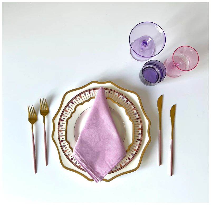 Салфетка из смесового льна, Глициния китайская