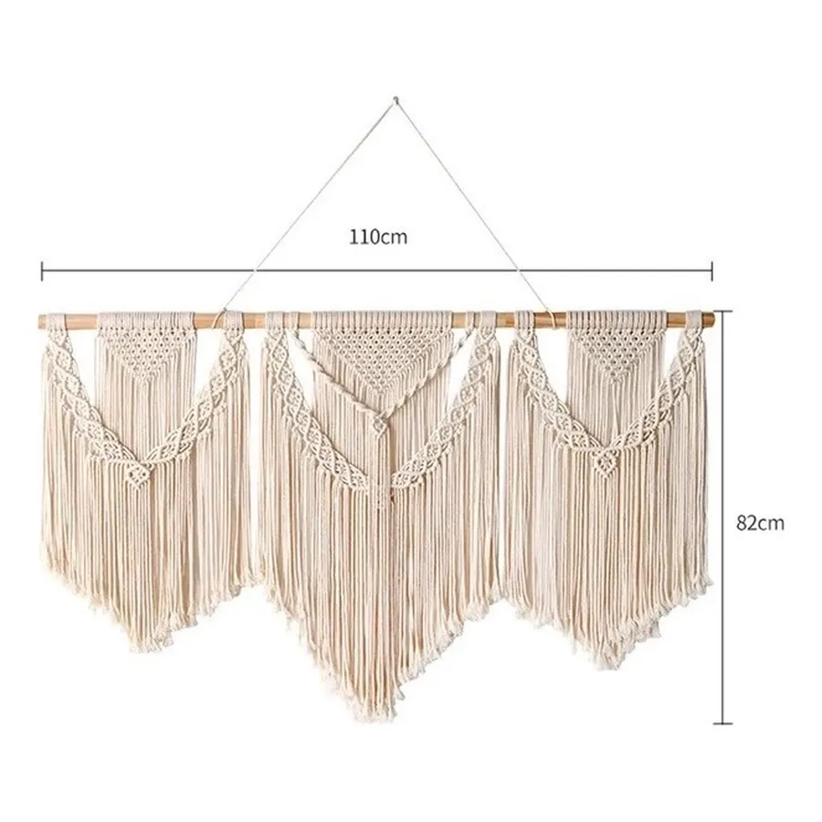Панно декоративное из макраме Бохо Сети - Фото миниатюра 2