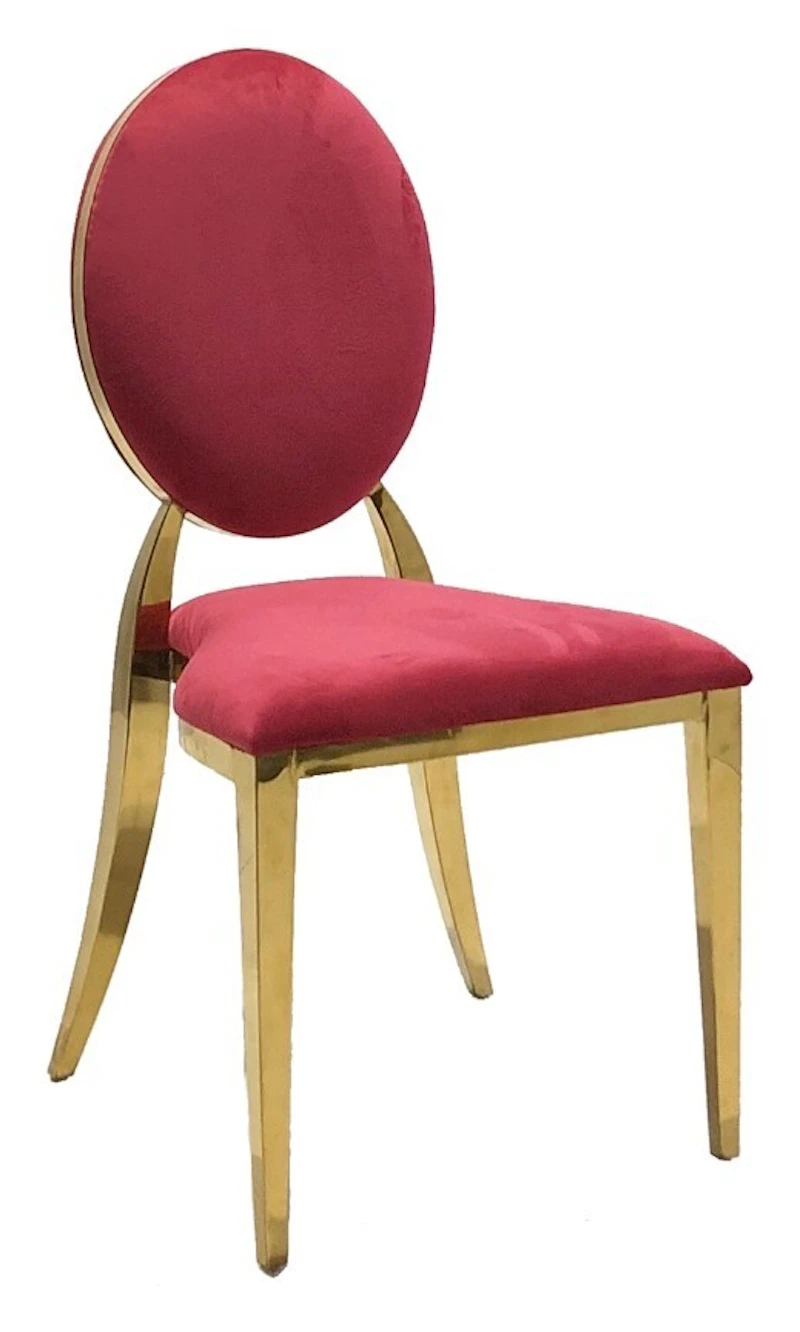 Стул Вашингтон Золото, велюр малиново-красный