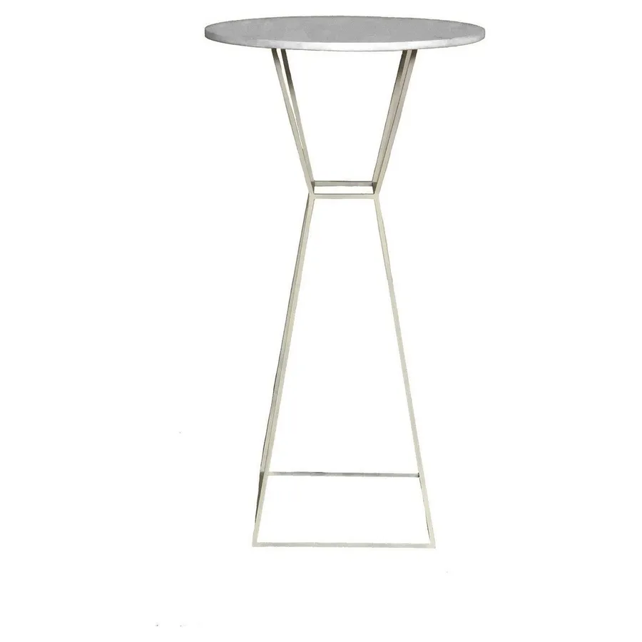 Коктейльный столик Песочные Часы Белый с круглой столешницей - Фото миниатюра 1