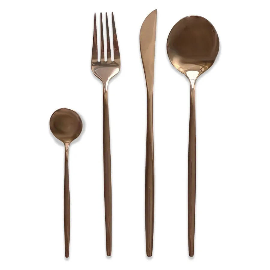 Столовые приборы Гоа медные, сет 4 предмета - Фото миниатюра 1