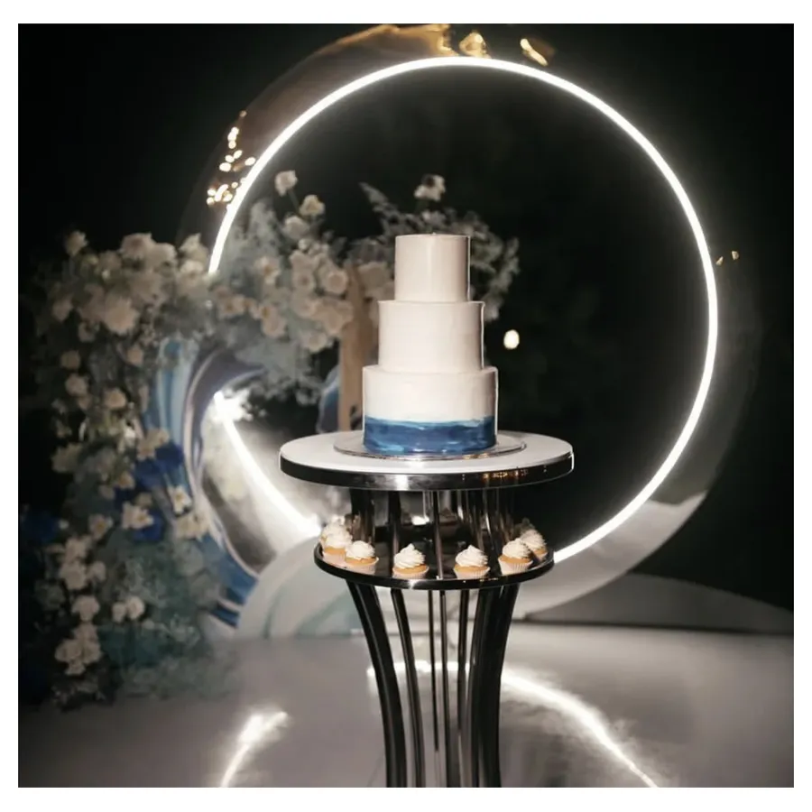 Стол коктейльный Джейл Серебро (столешница темное стекло) - Фото миниатюра 4