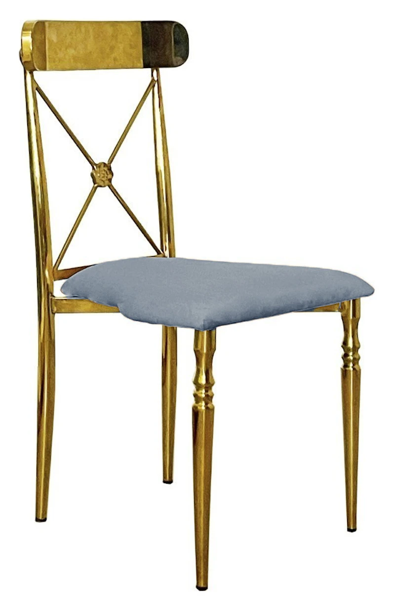 Стул Адлер, велюр, серо-голубой