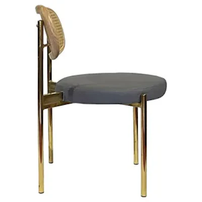 Стул Модерн Золото, Натуральный ротанг + База серый (ЭКО-КОЖА) - изображение 3