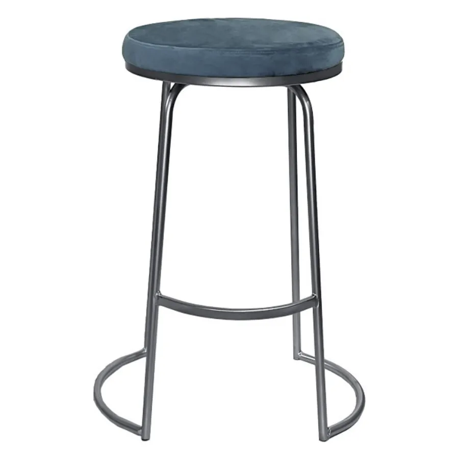 Стул барный Модерн Сэддл серо-голубой (любой оттенок каркаса) - Фото миниатюра 2