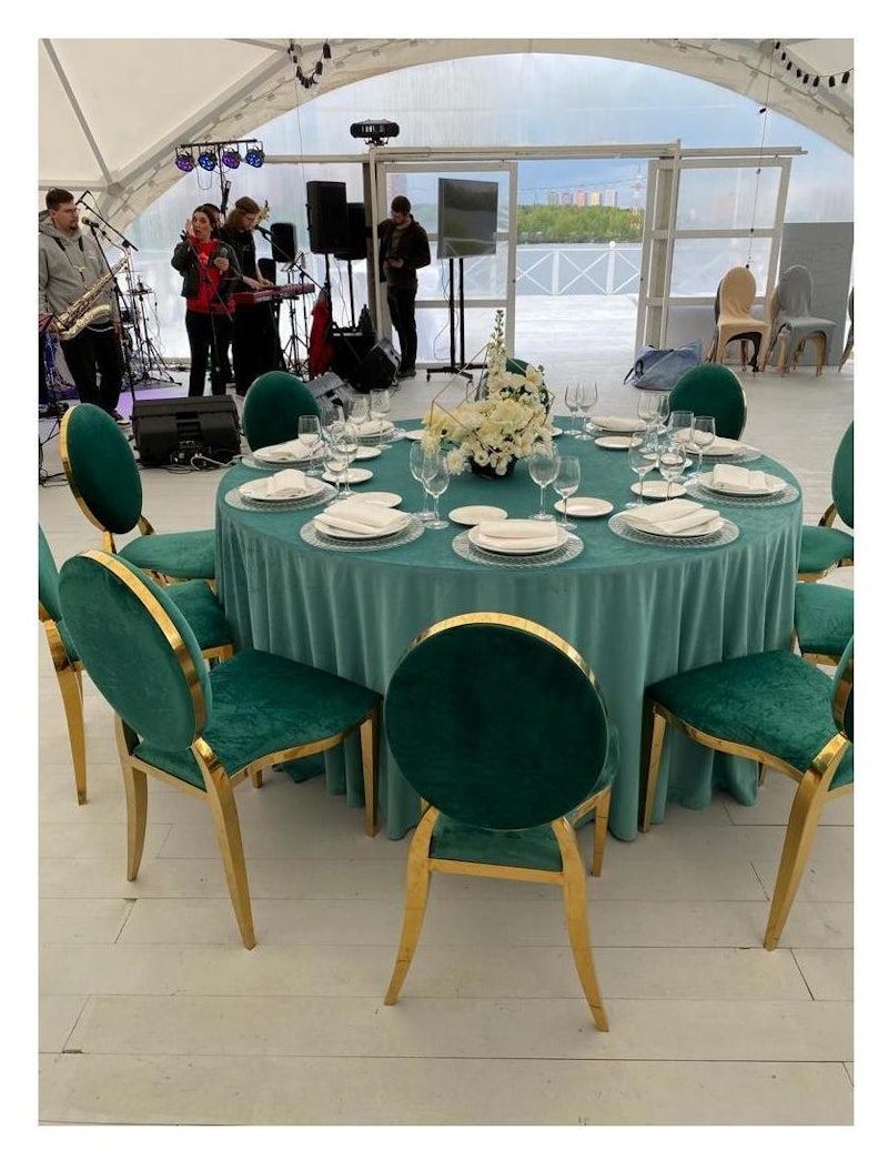 Скатерть велюр, круглая, бирюзовая