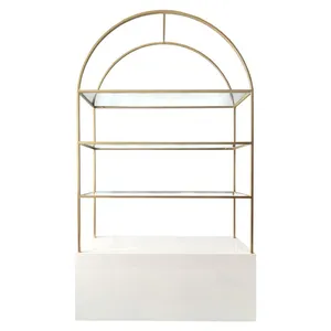 Стеллаж  Арчи Золото + Белая тумба