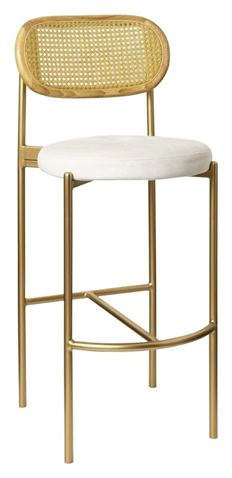 Стул барный Модерн Комфи, Натуральный ротанг+Млечный путь (любой цвет каркаса)