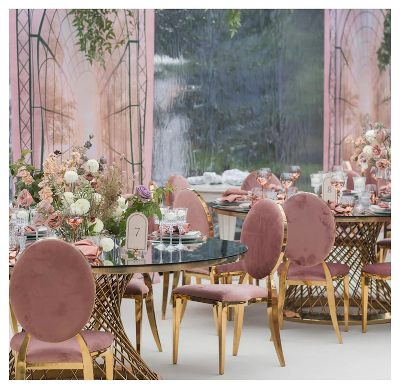 Стул Вашингтон Золото, велюр пыльная роза