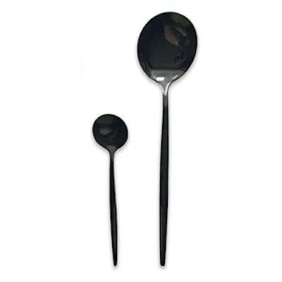 Столовая и десертная ложки, черные
