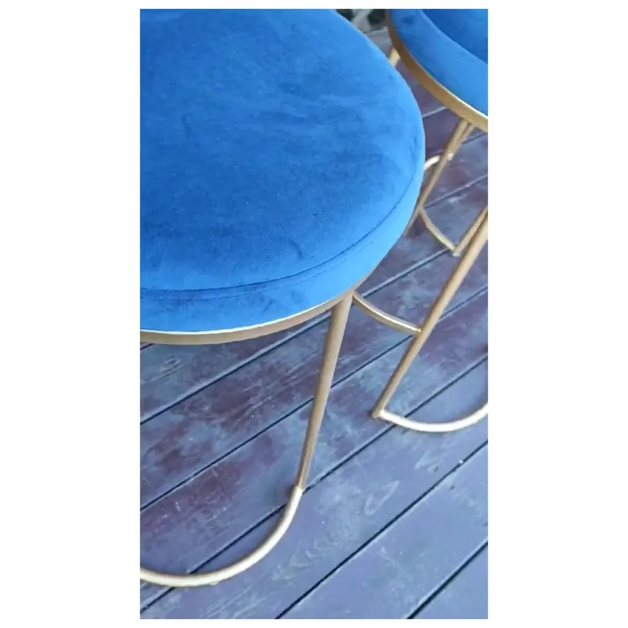 Стул барный Модерн Сэддл Глубокий синий (любой оттенок каркаса) - Фото миниатюра 5