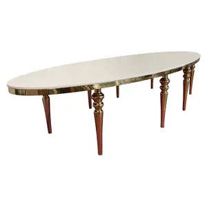 Стол Овал Золото-400 (белый глянцевый МДФ) - Фото 4