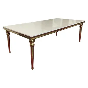 Прямоугольный стол Ректангл Золото-240, белый глянцевый МДФ - Фото 3