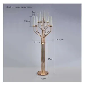 Канделябр золотой со стеклянными колбами Харизма (13 стоек) - Фото 2