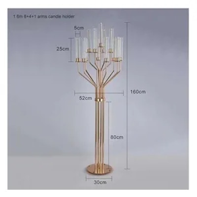 Канделябр золотой со стеклянными колбами Харизма (13 стоек) - изображение 2