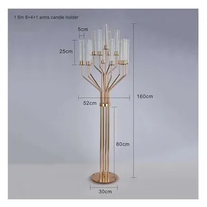 Канделябр золотой со стеклянными колбами Харизма (13 стоек) - Фото 2