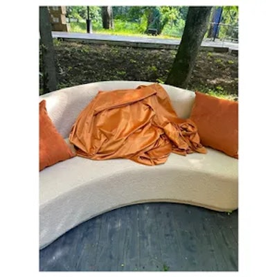 Скатерть велюр, круглая, терракотовая - изображение 4