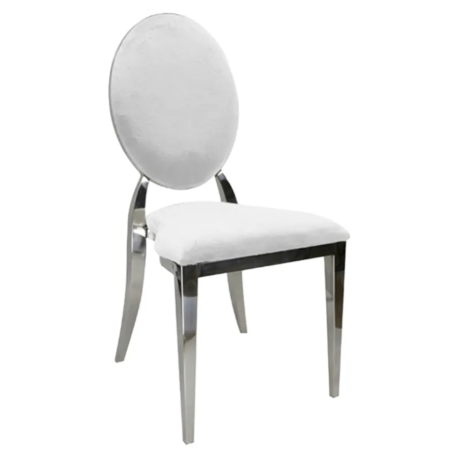 Стул Вашингтон Серебро, велюр белоснежный - Фото миниатюра 1