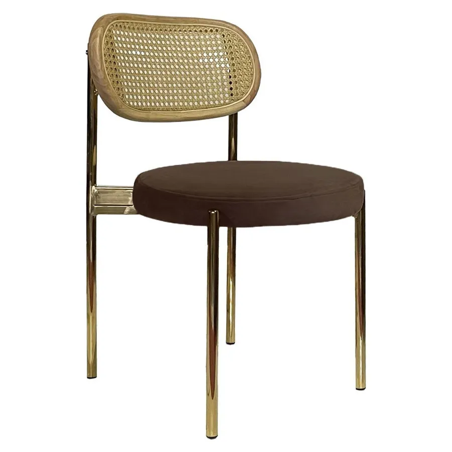 Стул Модерн Золото, Натуральный ротанг + Шоко мокка - Фото миниатюра 1