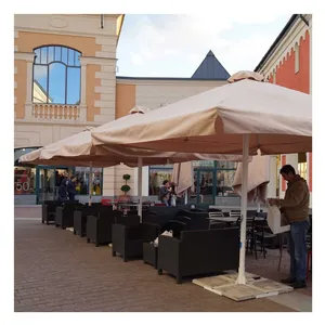 Зонт с центральной опорой 4х4, бежевый - Фото 3