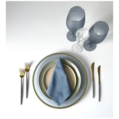 Столовые приборы Гоа, серо-золотые, сет 4 предмета - изображение 6