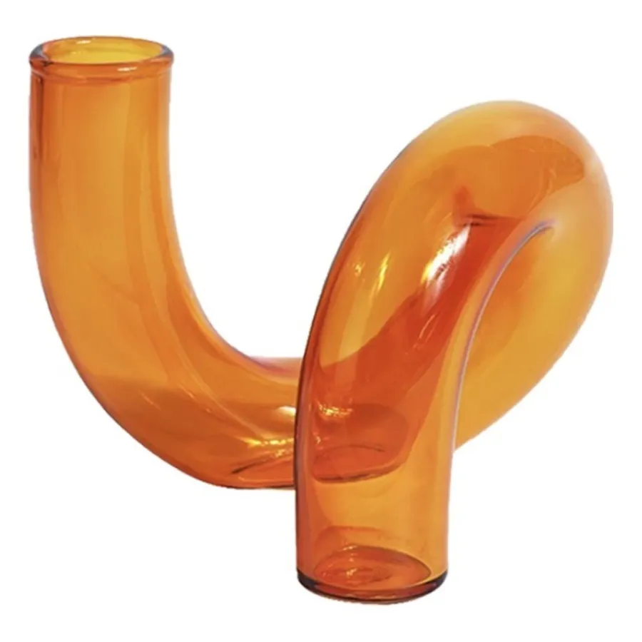 Стеклянная вазочка Пайпер оранжевая - Фото миниатюра 1