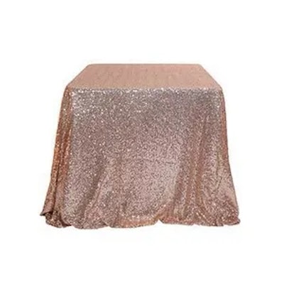 Скатерть с пайетками, прямоугльная, розовое золото - изображение 3