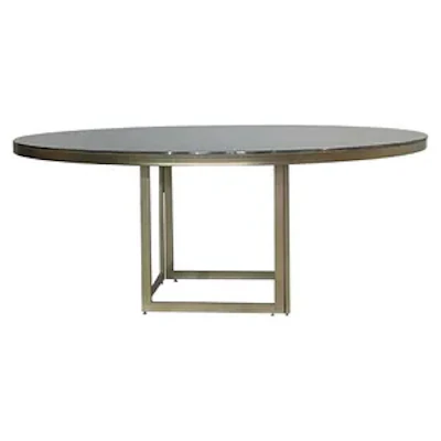 Стол Корнерс круглый, зеркальный + золото