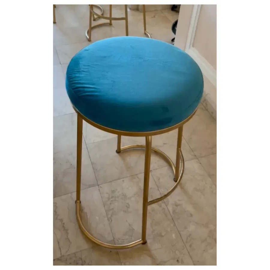 Стул барный Модерн Сэддл Морская волна (любой оттенок каркаса) - Фото миниатюра 6