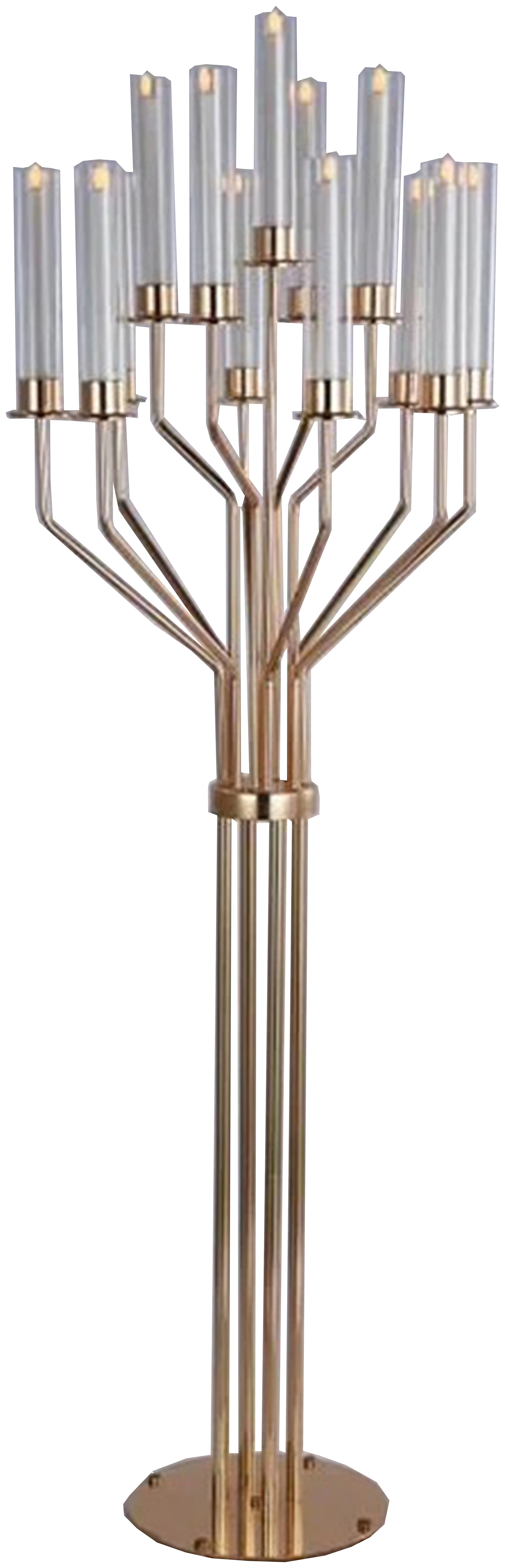 Канделябр золотой со стеклянными колбами Харизма (13 стоек)