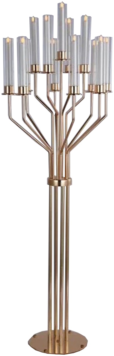 Канделябр золотой со стеклянными колбами Харизма (13 стоек)