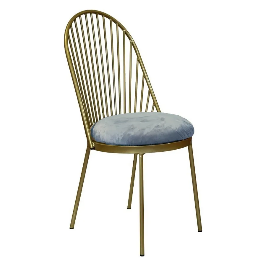 Стул Ле Солей, велюр, серо-голубой - Фото миниатюра 1